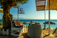 beach cafe in Xylokastro, Greece