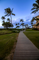 Maui, Hawaii, sunset, palm trees, beach, boardwalk