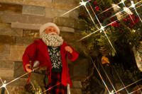 Santa around lights