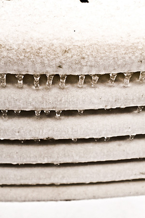 Snow on chairs